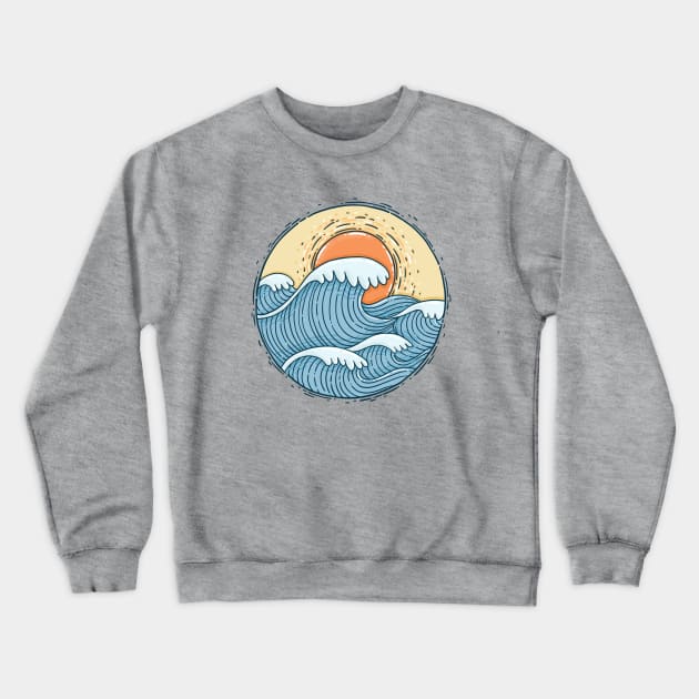 Hot Orange Sun Crewneck Sweatshirt by Tania Tania